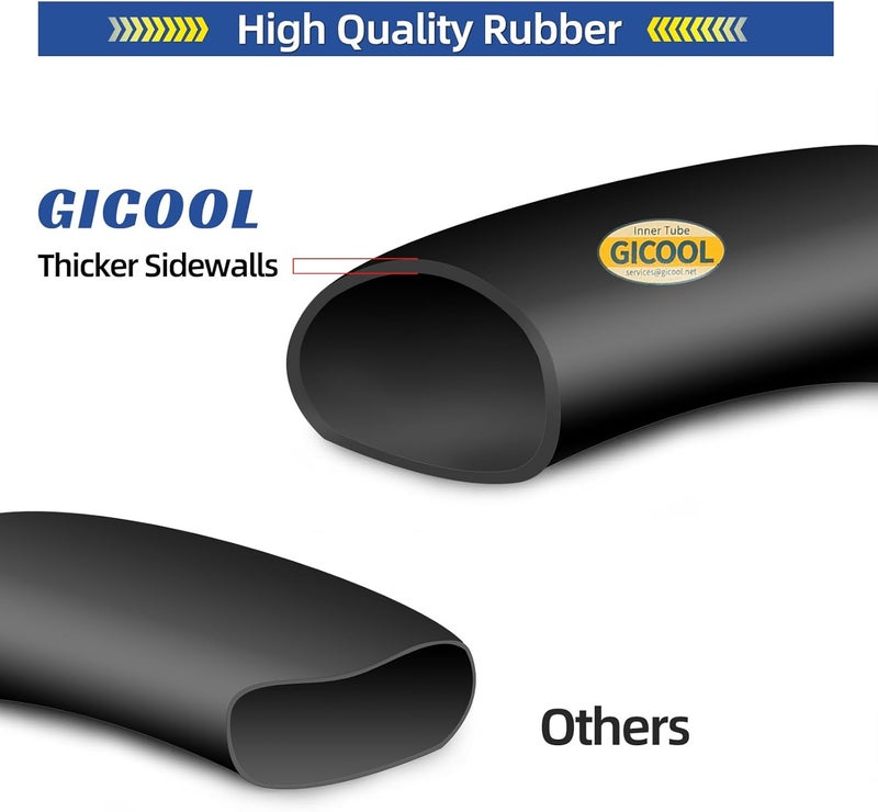 GICOOL 4.10/3.50-6 Replacement Inner Tube, 2 Pack with TR-87 Valve Stem, Heavy Duty, For 13" Tires Wheelbarrow Garden Utility Wagon Go Cart Lawn Mower - Image 3